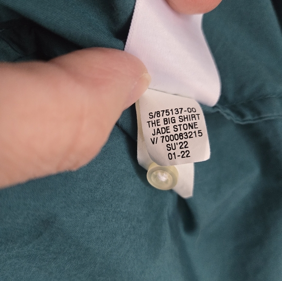 GAP The Big Shirt 💯 Cotton In Teal Color - Picture 10 of 13